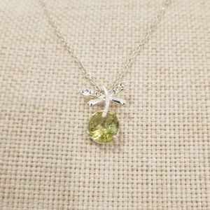 Green dragonfly necklace